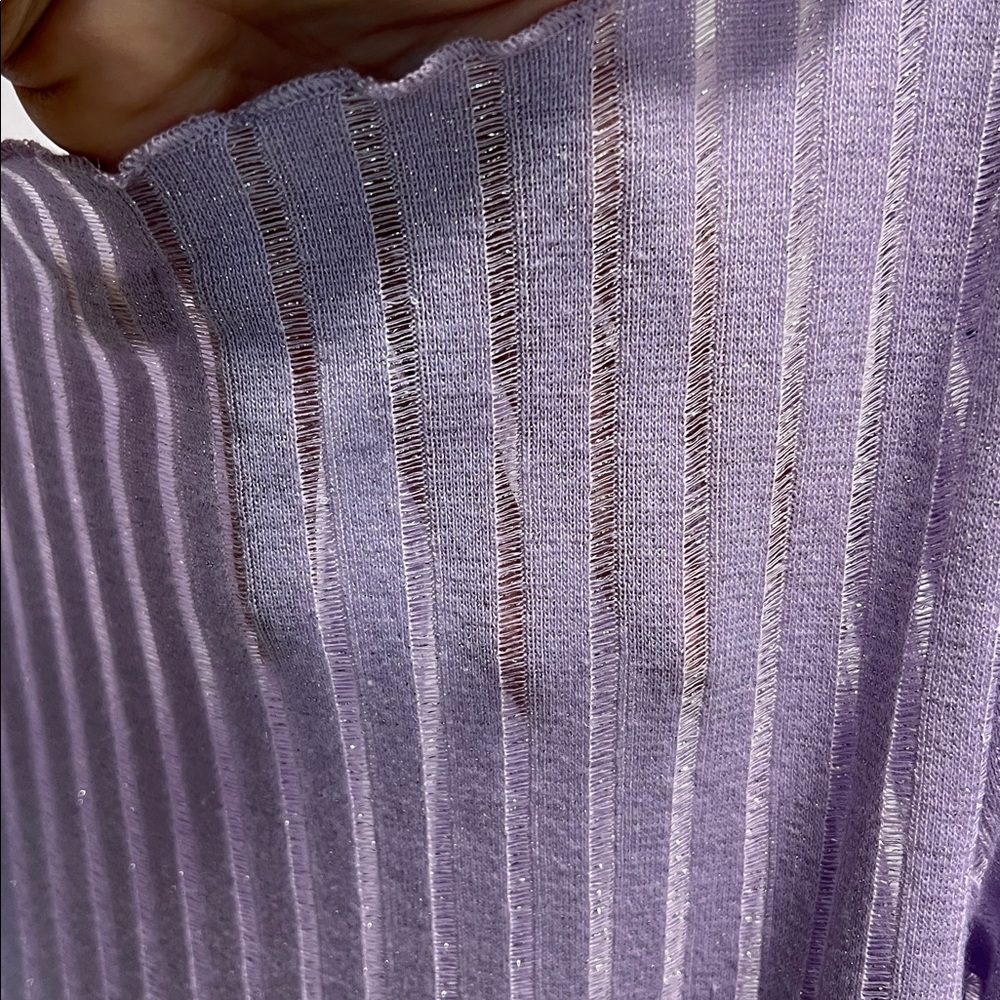 Anthropologie Pilcro Women's Light Purple silver metallic Knit Top XS - Picture 11 of 13